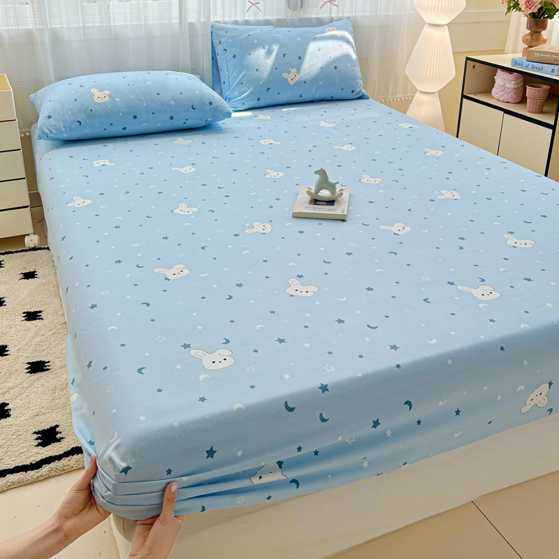 Set de cearșafuri cu elastic, imprimeu floral, pentru pat single, dormitor studențesc, trei piese