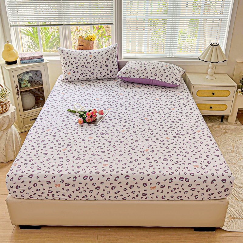 Set de cearșafuri cu elastic, imprimeu floral, pentru pat single, dormitor studențesc, trei piese