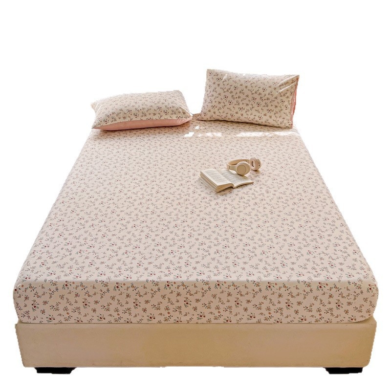 Set de cearșafuri cu elastic, imprimeu floral, pentru pat single, dormitor studențesc, trei piese