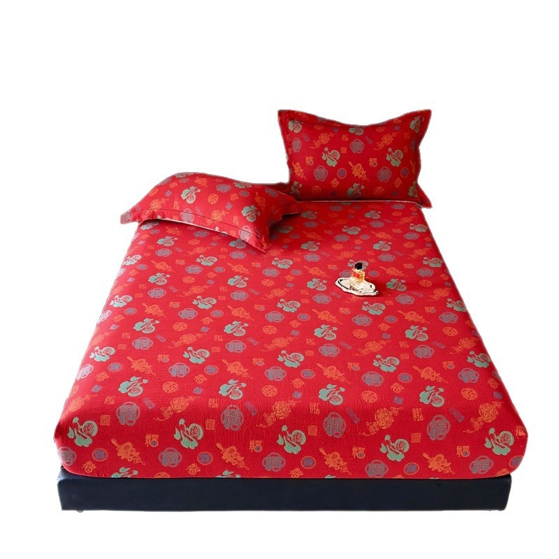 Cearșaf din bumbac, jacquard dublu strat, cu acoperire completă, protecție anti-praf pentru saltea, protecție pentru toate anotimpurile