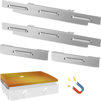 Ecran de protecție împotriva vântului din oțel inoxidabil 430 pentru grătare — cadru lateral, dimensiuni 17, 22, 28 și 36 inch