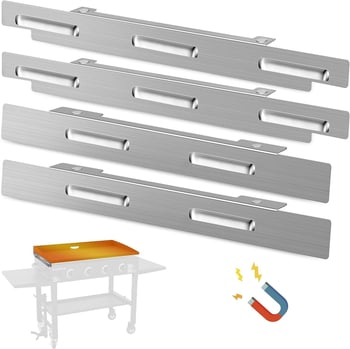 Ecran de protecție împotriva vântului din oțel inoxidabil 430 pentru grătare — cadru lateral, dimensiuni 17, 22, 28 și 36 inch