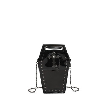 Prozirna PVC torbica s rivetama, crossbody, mala kvadratna, šumski stil