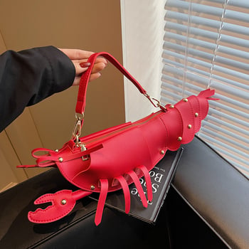 Lobster torbica s dizajnom riveta, 2025 modna crossbody torba PU, okruglog oblika