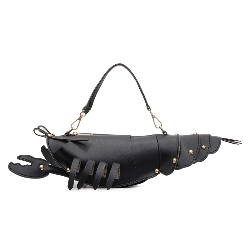 Lobster torbica s dizajnom riveta, 2025 modna crossbody torba PU, okruglog oblika