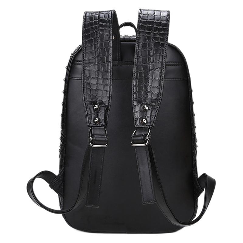 Ženski ruksak od PU kože sa skelet motifom i metalnim rivetima, dnevni/studentski stil, 2024
