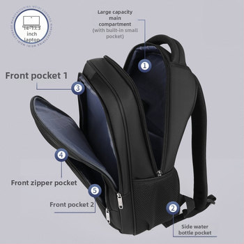 Unisex batoh na 16-palcový notebook, nepremokavý Oxford materiál, multifunkčný mestský batoh na služobné cesty