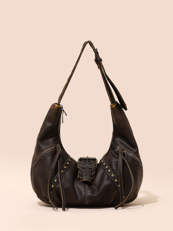 Ženska retro torbica s nitima, velika zapremina, moderna ramenska crossbody torba u obliku dumplinga, visoko kvaliteta tekstura