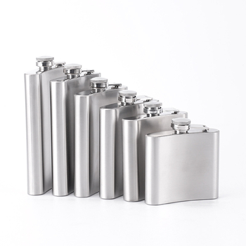 Flască din oțel inoxidabil, 1–10 oz, portabilă pentru exterior, finisaj natural