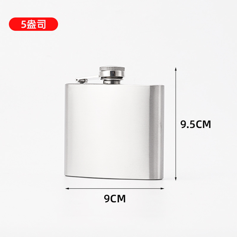 Flască din oțel inoxidabil, 1–10 oz, portabilă pentru exterior, finisaj natural