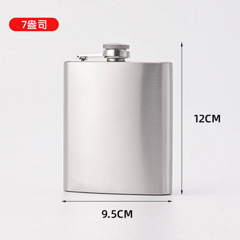 Flască din oțel inoxidabil, 1–10 oz, portabilă pentru exterior, finisaj natural