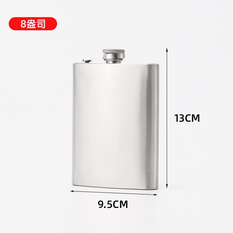 Flască din oțel inoxidabil, 1–10 oz, portabilă pentru exterior, finisaj natural