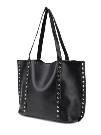 Ženska tote torba preko ramena s metalnim rivetima, velika kapaciteta, PU materijal, svakodnevni minimalistički stil