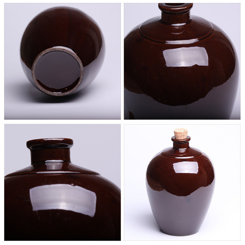 Recipient ceramic pentru vin, teracotă, stil antic, sigilat, vas retro pentru vin