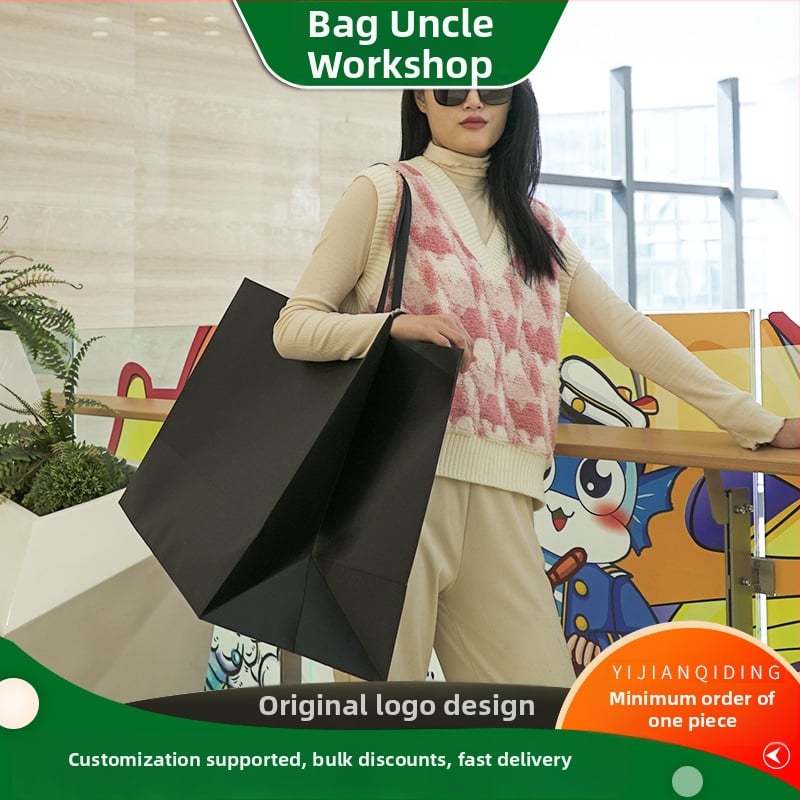 În stoc: sacoșe de cadouri de mari dimensiuni și sacoșe simple pentru cumpărături, roșu-negru din carton, imprimare logo personalizată