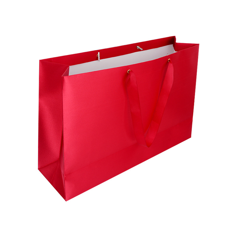 În stoc: sacoșe de cadouri de mari dimensiuni și sacoșe simple pentru cumpărături, roșu-negru din carton, imprimare logo personalizată