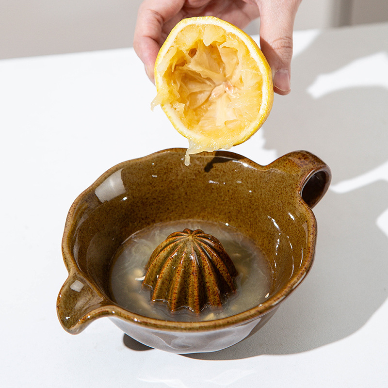 Storcător manual de lămâie, ceramic, pentru jumătăți de grapefruit și portocale, ustensilă de bucătărie, bol pentru hrana bebelușilor
