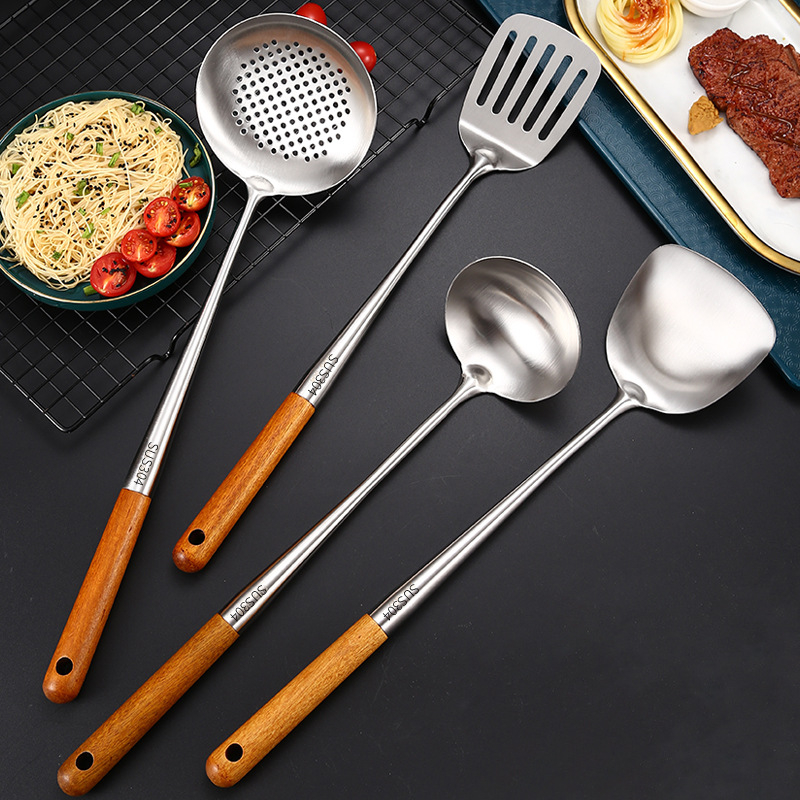 Spatulă din oțel inoxidabil 304 extinsă, set de ustensile de bucătărie, mare, rezistentă la temperaturi înalte