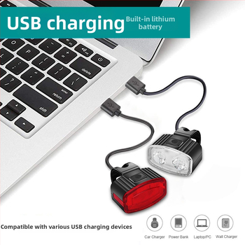 Set prednjeg i stražnjeg svjetla za bicikl, USB-C punjenje, za noćnu vožnju