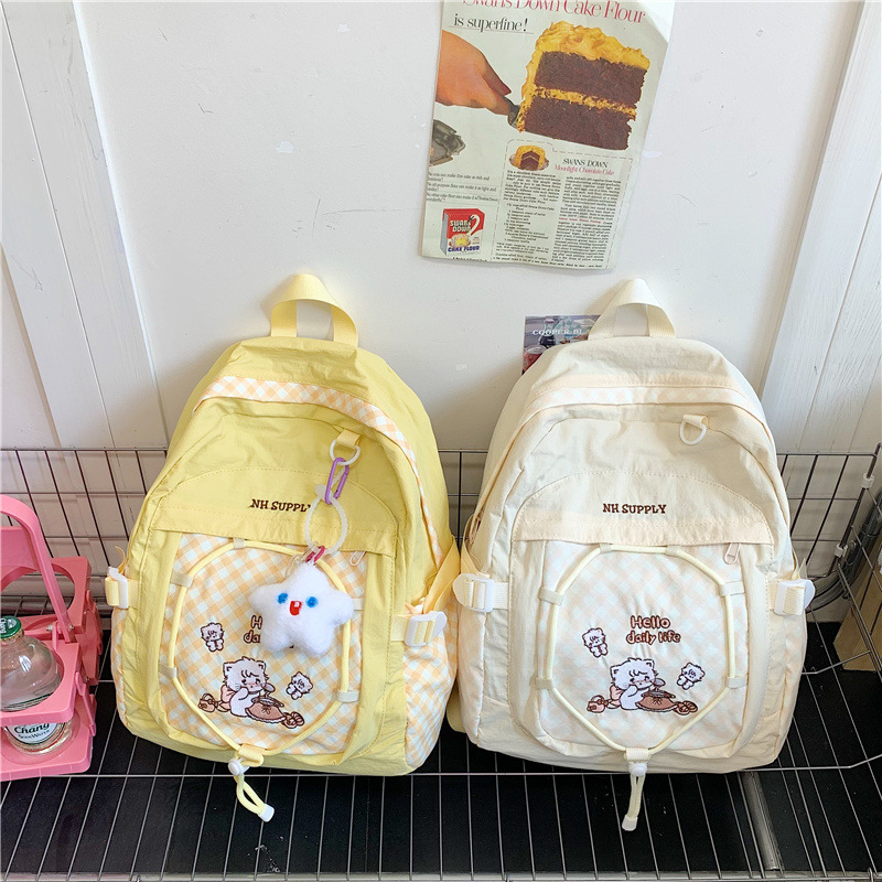 Školski ruksak s minimalističkim dizajnom, inspiriran japanskim i Harajuku stilom, lagani najlon, unisex za učenike srednjih škola.