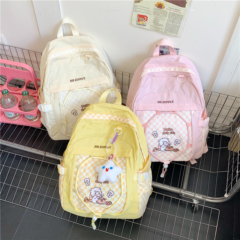 Školski ruksak s minimalističkim dizajnom, inspiriran japanskim i Harajuku stilom, lagani najlon, unisex za učenike srednjih škola.