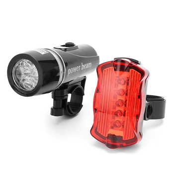 Set svjetala za bicikl: prednje i stražnje, 5 LED prednje svjetlo i crno leptir rep svjetlo