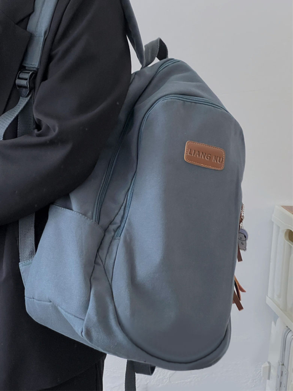 Harajuku stil jednobojni ruksak, unisex, svakodnevni platneni ruksak s velikim kapacitetom