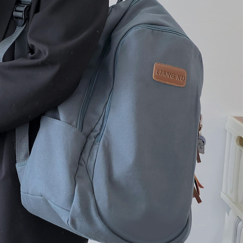 Harajuku stil jednobojni ruksak, unisex, svakodnevni platneni ruksak s velikim kapacitetom