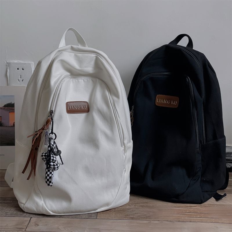 Harajuku stil jednobojni ruksak, unisex, svakodnevni platneni ruksak s velikim kapacitetom