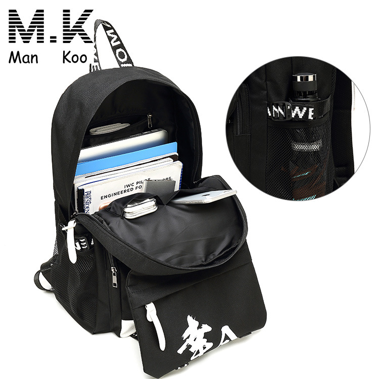 Školska ruksak od Oxford platna, unisex, 20–35 L, ulični stil, Harajuku anime, svjetleći u mraku, za 16-inčni laptop