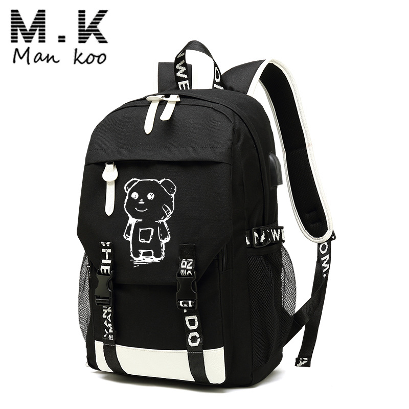 Školska ruksak od Oxford platna, unisex, 20–35 L, ulični stil, Harajuku anime, svjetleći u mraku, za 16-inčni laptop