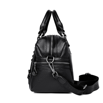 Ženska moto torba 2024 - teksturirana, moderan korejski stil, za ramena i crossbody, vintage izgled