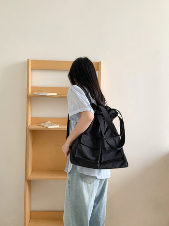 Nylon torba preko ramena i ruksak, dvostruka uporaba, velika zapremina, ženski minimalistički dizajn