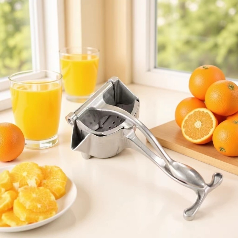 Storcător manual pentru fructe, compact pentru uz casnic, pentru lămâie și rodie, separator de suc, aliaj de aluminiu, multifuncțional