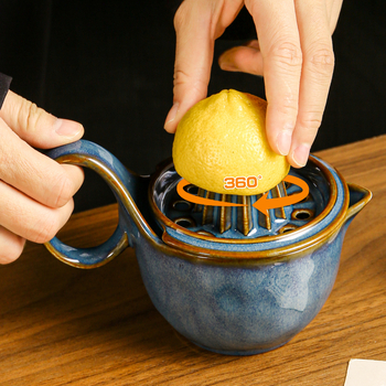 Storcător ceramic manual pentru lămâi și jumătăți de citrice, presă pentru grapefruit și portocale, bol ceramic pentru hrana bebelușului, storcător de bucătărie