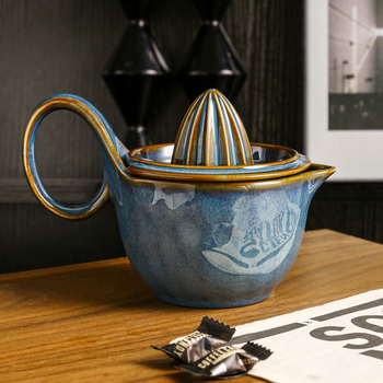 Storcător ceramic manual pentru lămâi și jumătăți de citrice, presă pentru grapefruit și portocale, bol ceramic pentru hrana bebelușului, storcător de bucătărie