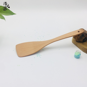 Spatulă de bucătărie din lemn, înclinată, pentru wok și tigăi antiaderente