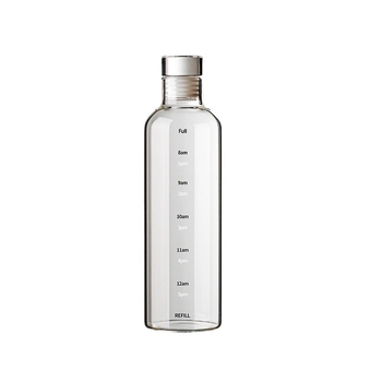 Sticlă de vin din sticlă borosilikat, capac etanș, recipient pentru infuzie cu ginseng, design minimalist, cu marcaje de măsurare.