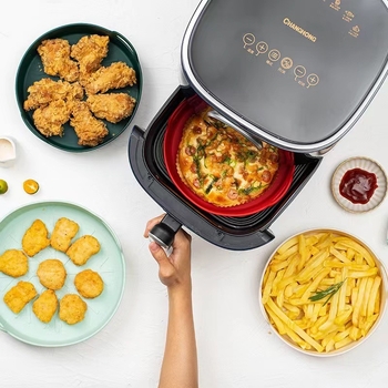 Tavă de copt din silicon, în formă de fulg de zăpadă, pentru uz casnic, rezistentă la temperaturi înalte, potrivită pentru friteuză cu aer și cuptor cu microunde