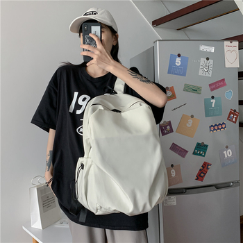 Japanski stil, ležerno minimalistički jednobojni ruksak velike kapacitete, model 2023, unisex, retro školska torba