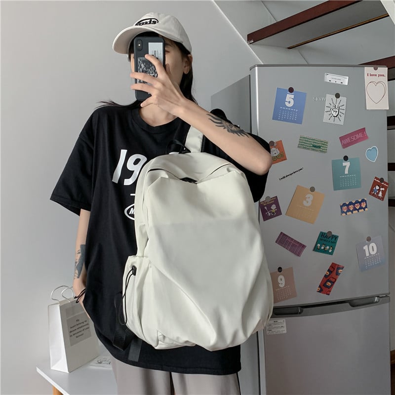 Japanski stil, ležerno minimalistički jednobojni ruksak velike kapacitete, model 2023, unisex, retro školska torba