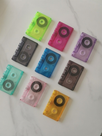 Casetă transparentă color, 45 de minute, pentru pick-up și înregistrare, înregistrare nostalgică