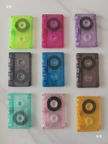 Casetă transparentă color, 45 de minute, pentru pick-up și înregistrare, înregistrare nostalgică