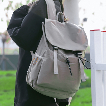 Unisex nylon ruksak za jesen/zimu, velik kapacitet 20–35 L, jednobojan, vodootporan, lagan, za kampus i slobodno vrijeme