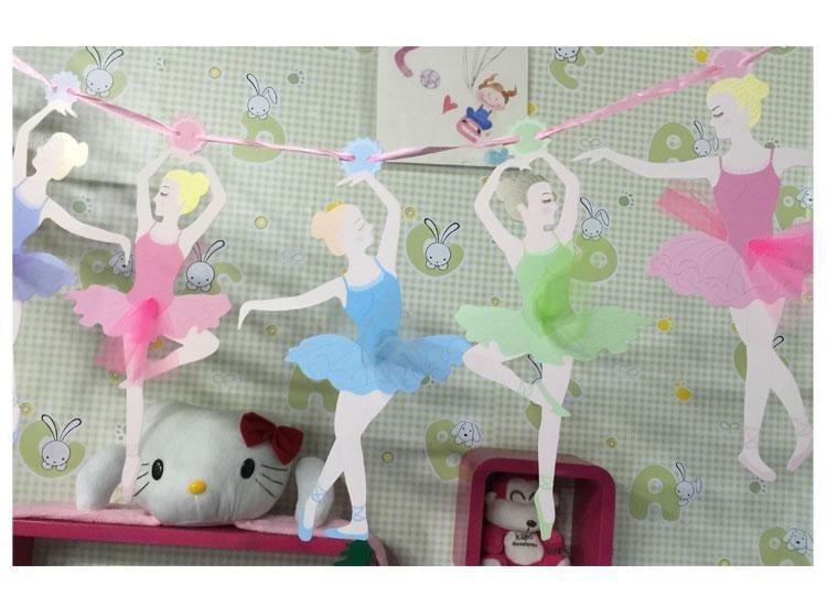 Bannere colorate cu balerine pentru decorarea petrecerilor copiilor și a sălii de clasă