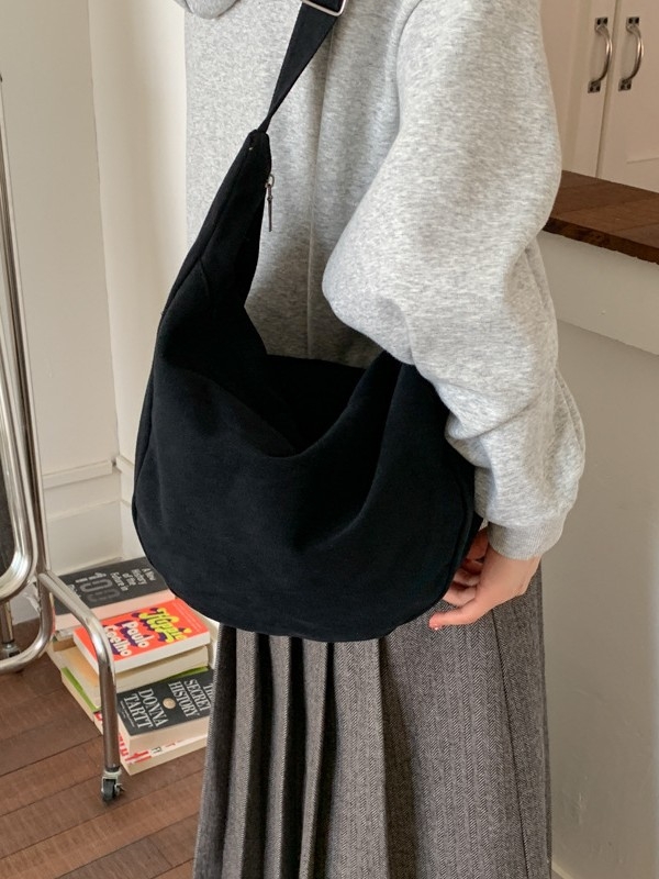 Retro dumpling oblik tote torba, Harajuku lazy stil, unisex, crossbody, velika kapaciteta, platnena torba za jesen-zimu
