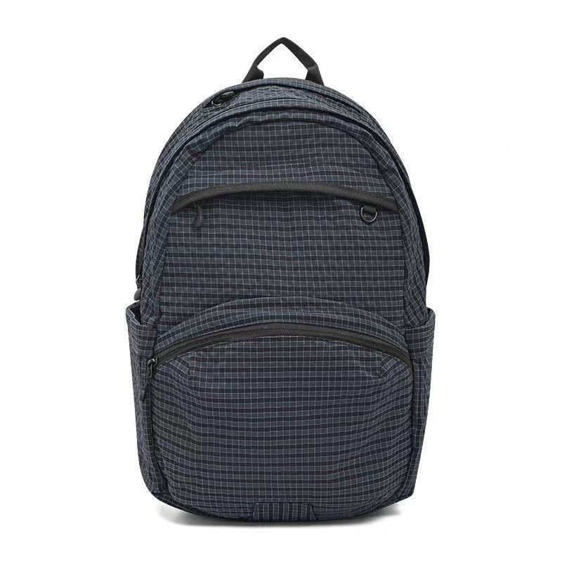 2026 Ranac s kontrastnim kariranim uzorkom i pretincom za 14-inčni laptop, retro gradski stil, casual studentski ranac velike kapacitete