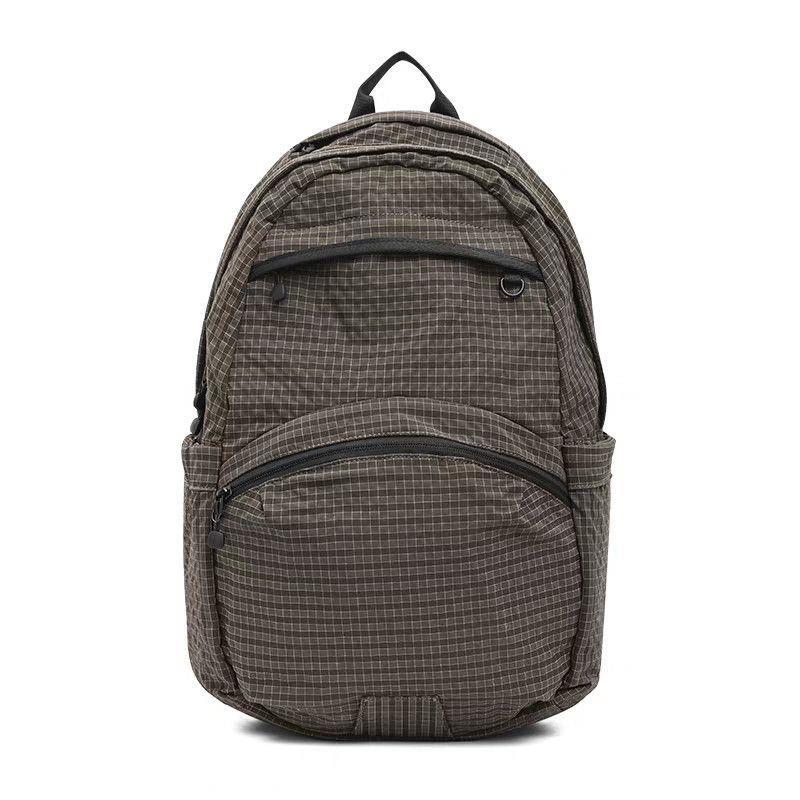 2026 Ranac s kontrastnim kariranim uzorkom i pretincom za 14-inčni laptop, retro gradski stil, casual studentski ranac velike kapacitete