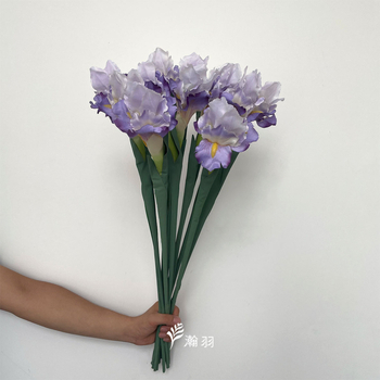 Flori artificiale iris irlandez pentru decor acasă, accesorii pentru fotografie și aranjamente de masă de nuntă