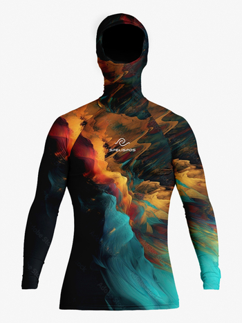 Spelispos дълъг ръкав мокас с качулка за сърфинг — защита от слънцето и rash guard